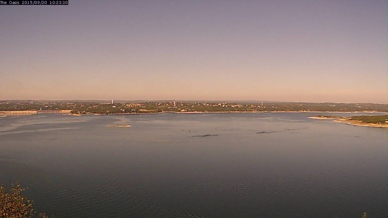 Lake Travis webcam, September 20, 2015 9:30 AM CT