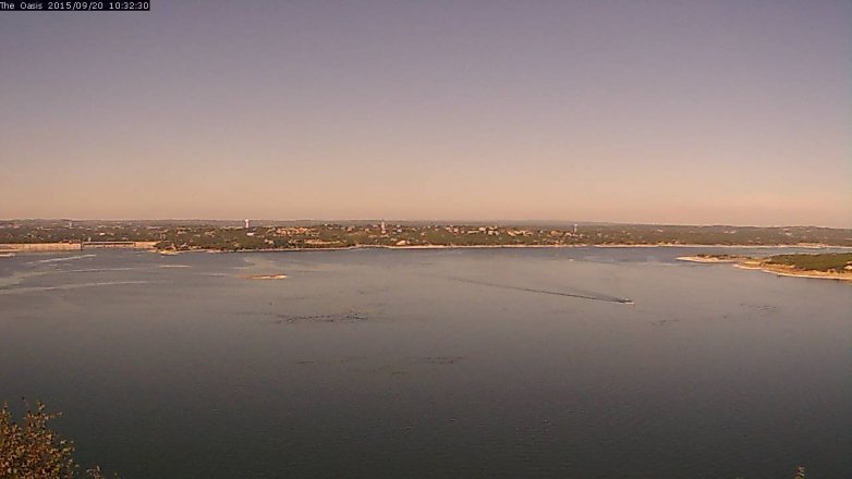 Lake Travis webcam, September 20, 2015 9:40 AM CT