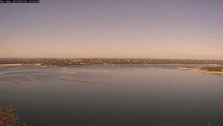 Lake Travis webcam, September 20, 2015 9:45 AM CT
