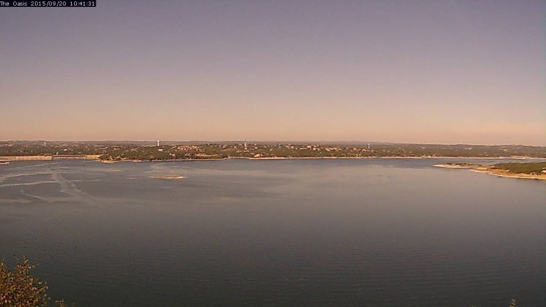 Lake Travis webcam, September 20, 2015 9:50 AM CT