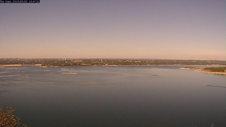 Lake Travis webcam, September 20, 2015 9:55 AM CT