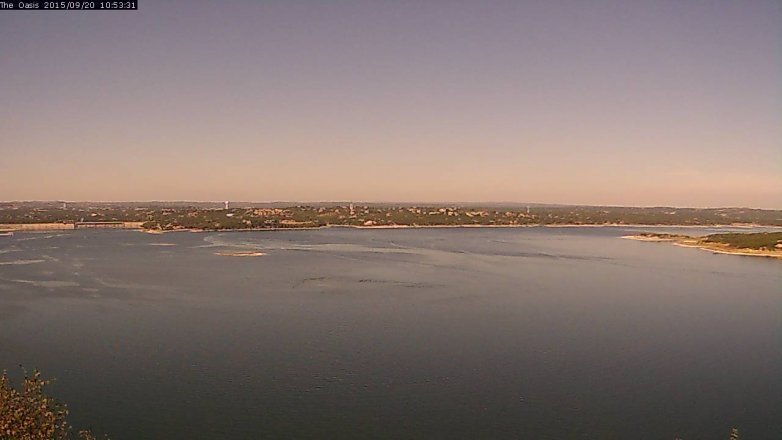 Lake Travis webcam, September 20, 2015 10:00 AM CT