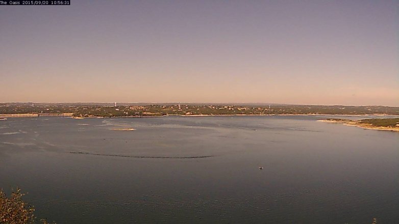 Lake Travis webcam, September 20, 2015 10:05 AM CT