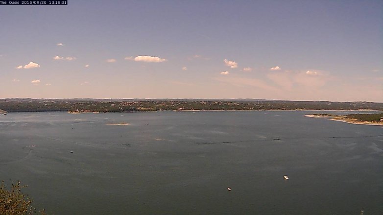 Lake Travis webcam, September 20, 2015 12:25 PM CT