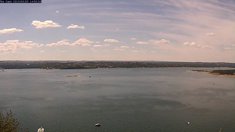 Lake Travis webcam, September 20, 2015 1:55 PM CT