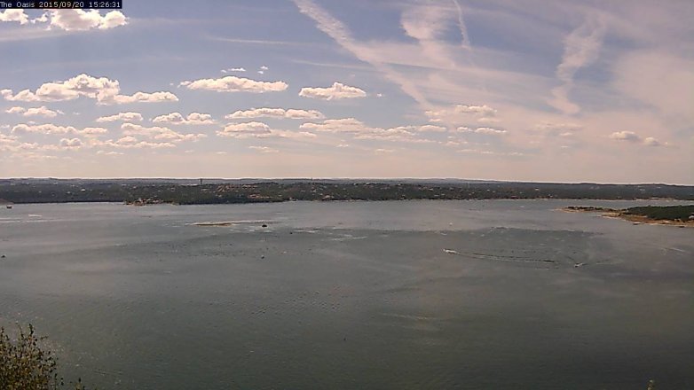 Lake Travis webcam, September 20, 2015 2:30 PM CT