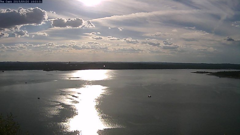 Lake Travis webcam, September 20, 2015 5:10 PM CT