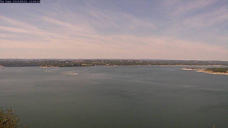 Lake Travis webcam, September 21, 2015 11:45 AM CT