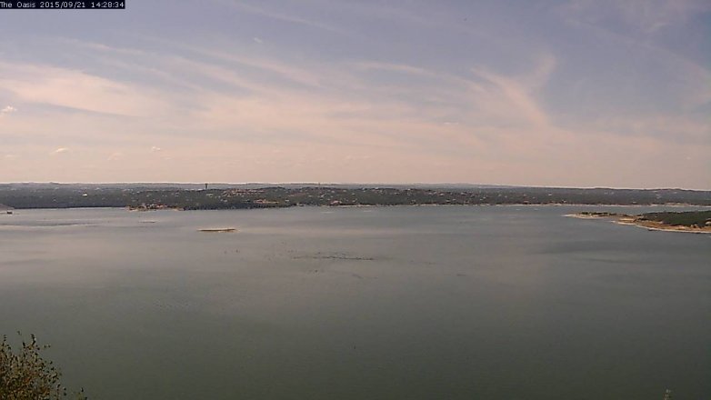 Lake Travis webcam, September 21, 2015 1:35 PM CT