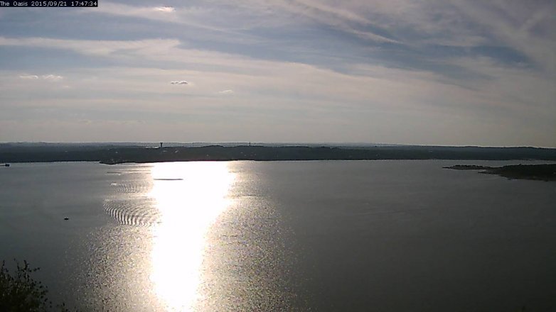 Lake Travis webcam, September 21, 2015 4:55 PM CT