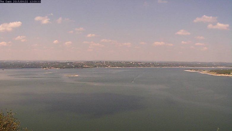 Lake Travis webcam, September 22, 2015 11:05 AM CT