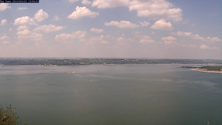 Lake Travis webcam, September 22, 2015 11:55 AM CT