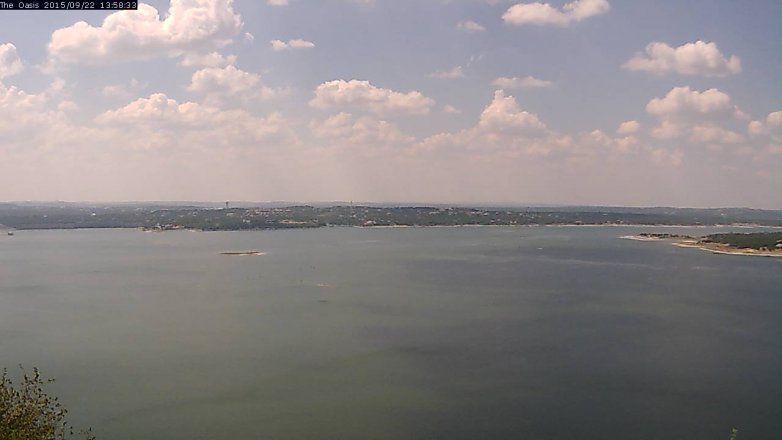 Lake Travis webcam, September 22, 2015 1:05 PM CT