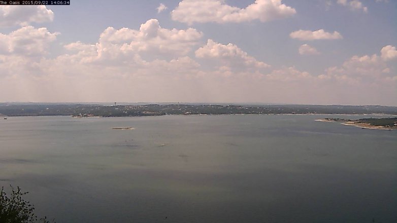 Lake Travis webcam, September 22, 2015 1:15 PM CT