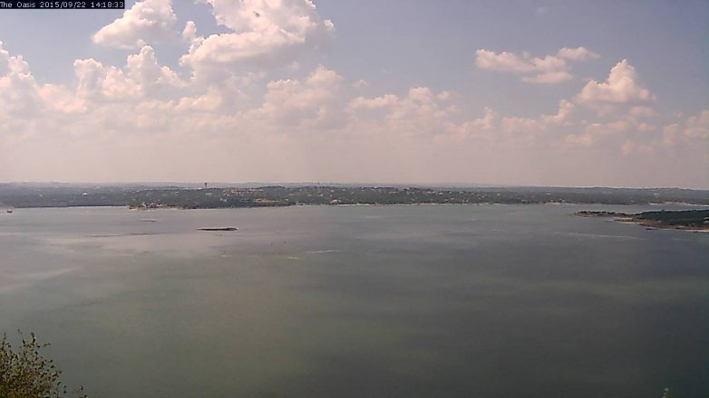 Lake Travis webcam, September 22, 2015 1:25 PM CT