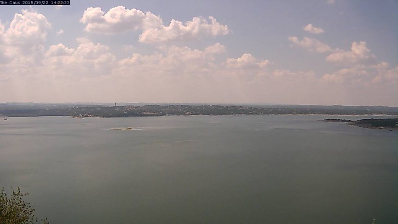 Lake Travis webcam, September 22, 2015 1:30 PM CT