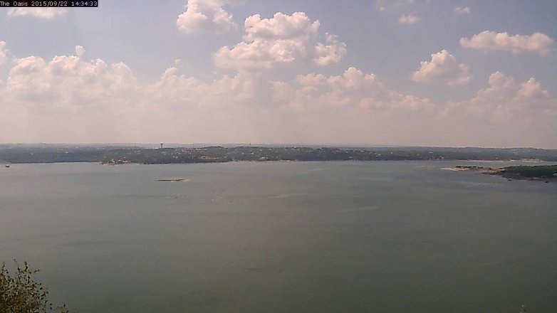 Lake Travis webcam, September 22, 2015 1:40 PM CT