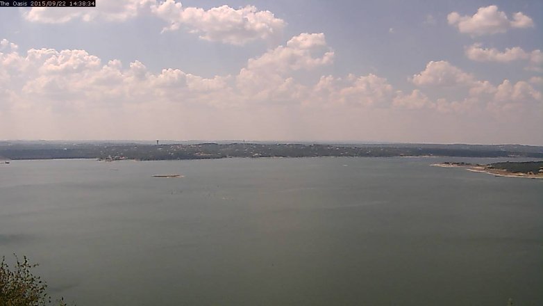 Lake Travis webcam, September 22, 2015 1:45 PM CT