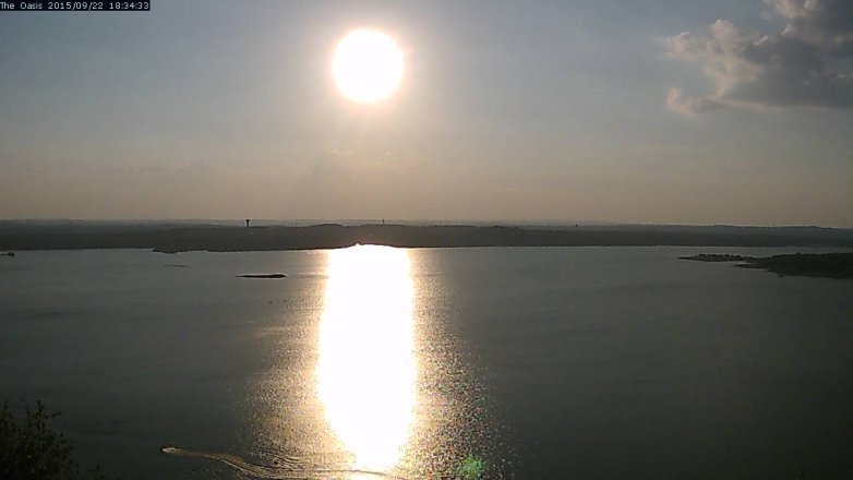 Lake Travis webcam, September 22, 2015 5:40 PM CT