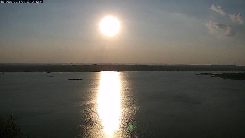 Lake Travis webcam, September 22, 2015 5:50 PM CT