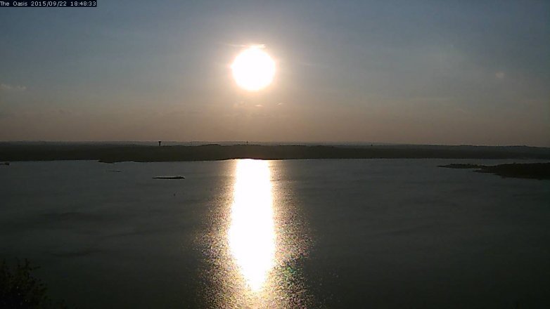 Lake Travis webcam, September 22, 2015 5:55 PM CT