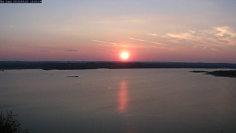 Lake Travis webcam, September 22, 2015 6:25 PM CT