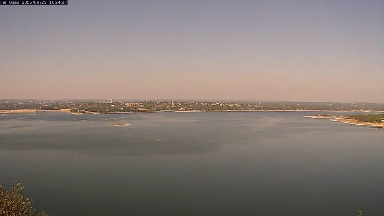 Lake Travis webcam, September 23, 2015 9:30 AM CT