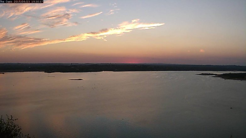 Lake Travis webcam, September 23, 2015 6:35 PM CT