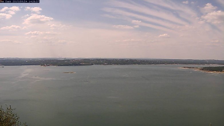 Lake Travis webcam, September 24, 2015 1:35 PM CT