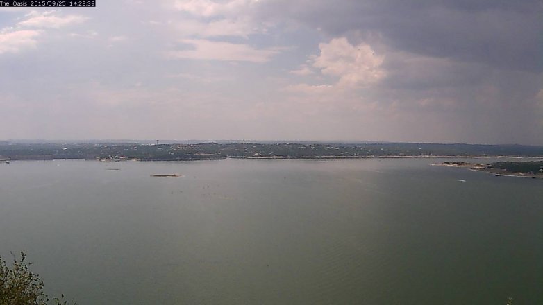 Lake Travis webcam, September 25, 2015 1:35 PM CT