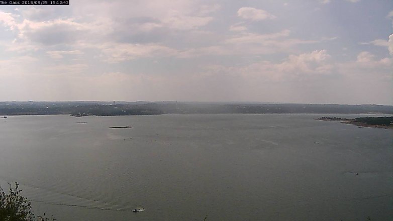 Lake Travis webcam, September 25, 2015 2:20 PM CT