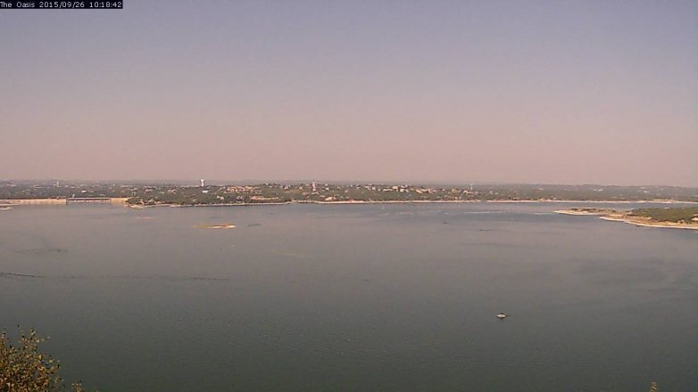 Lake Travis webcam, September 26, 2015 9:25 AM CT