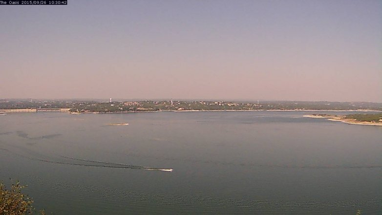 Lake Travis webcam, September 26, 2015 9:35 AM CT