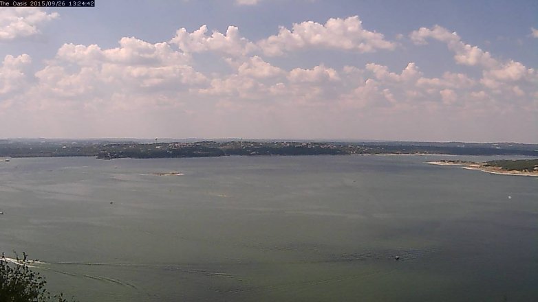 Lake Travis webcam, September 26, 2015 12:30 PM CT