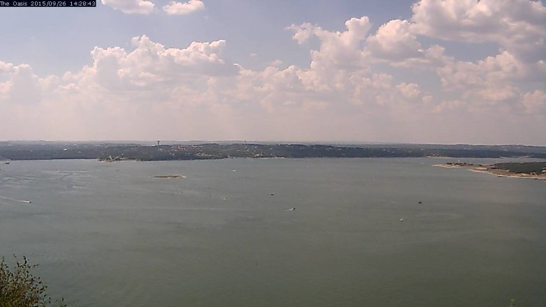 Lake Travis webcam, September 26, 2015 1:35 PM CT