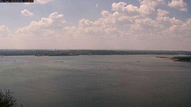 Lake Travis webcam, September 26, 2015 1:45 PM CT