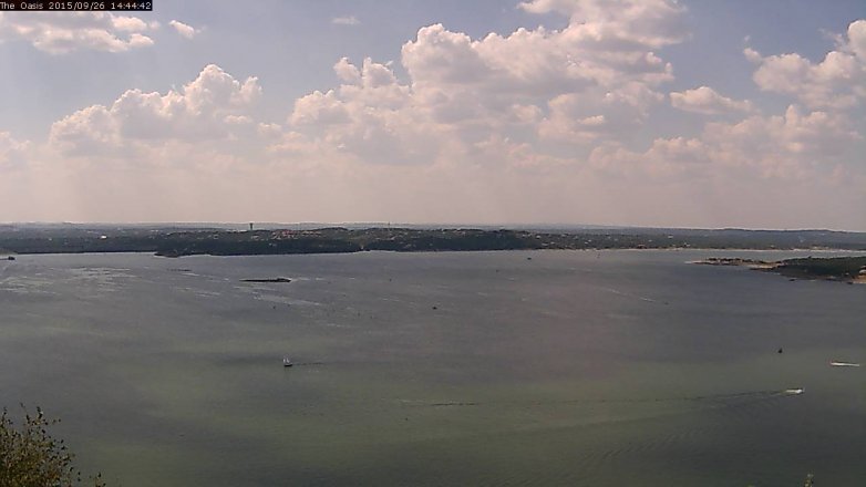 Lake Travis webcam, September 26, 2015 1:50 PM CT