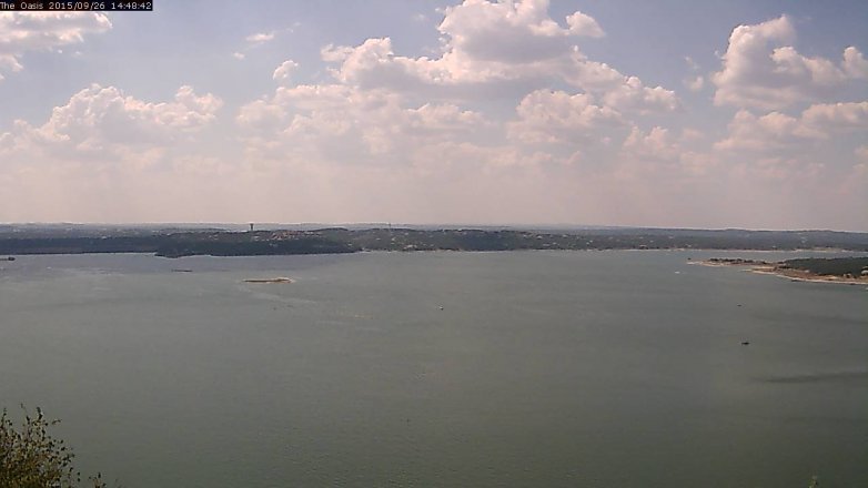 Lake Travis webcam, September 26, 2015 1:55 PM CT