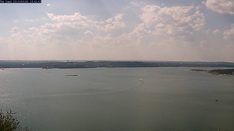 Lake Travis webcam, September 26, 2015 2:50 PM CT