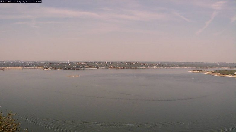 Lake Travis webcam, September 27, 2015 9:35 AM CT