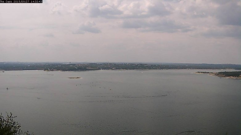 Lake Travis webcam, September 27, 2015 1:40 PM CT
