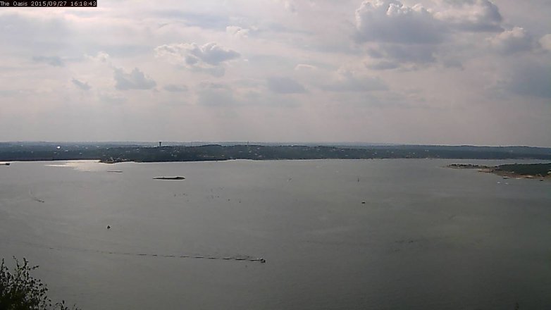 Lake Travis webcam, September 27, 2015 3:25 PM CT