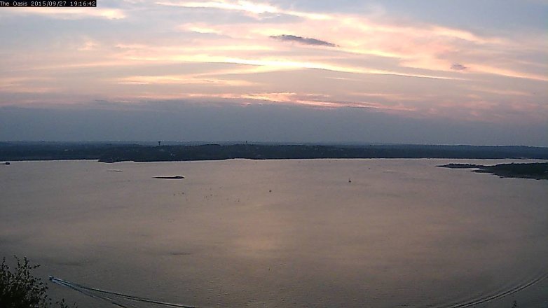 Lake Travis webcam, September 27, 2015 6:20 PM CT