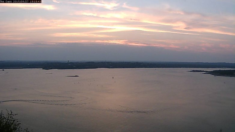 Lake Travis webcam, September 27, 2015 6:25 PM CT