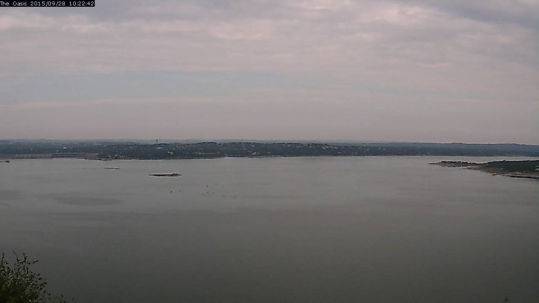 Lake Travis webcam, September 28, 2015 9:30 AM CT