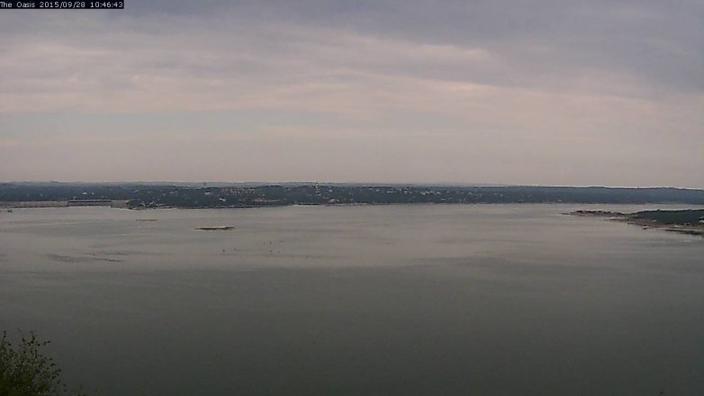 Lake Travis webcam, September 28, 2015 9:55 AM CT