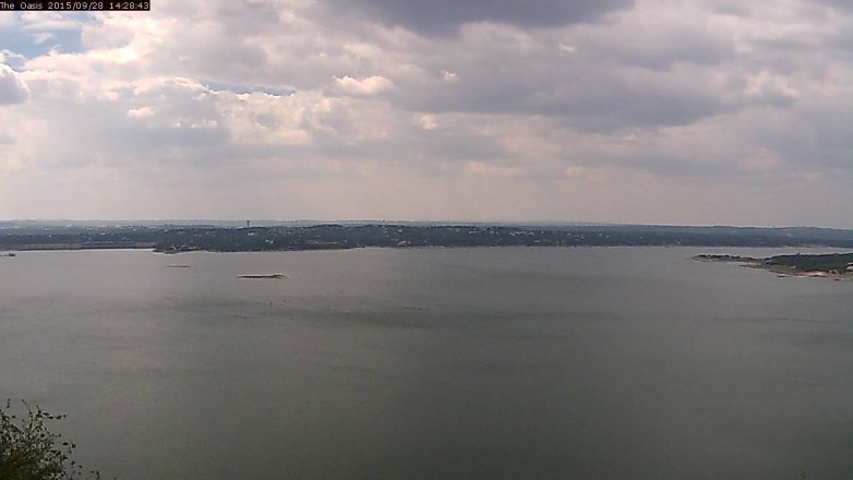 Lake Travis webcam, September 28, 2015 1:35 PM CT