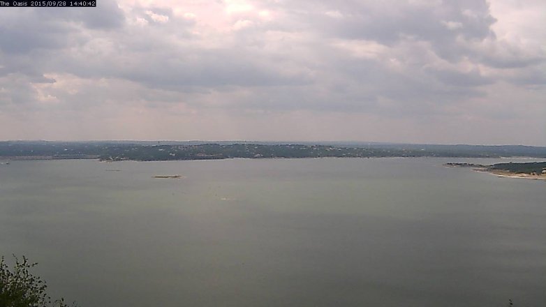 Lake Travis webcam, September 28, 2015 1:45 PM CT