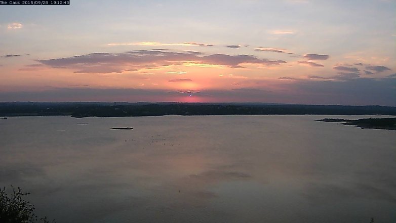 Lake Travis webcam, September 28, 2015 6:20 PM CT