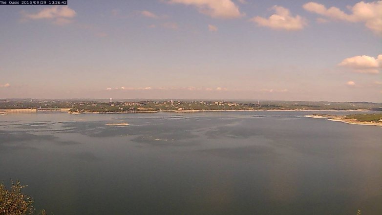 Lake Travis webcam, September 29, 2015 9:35 AM CT